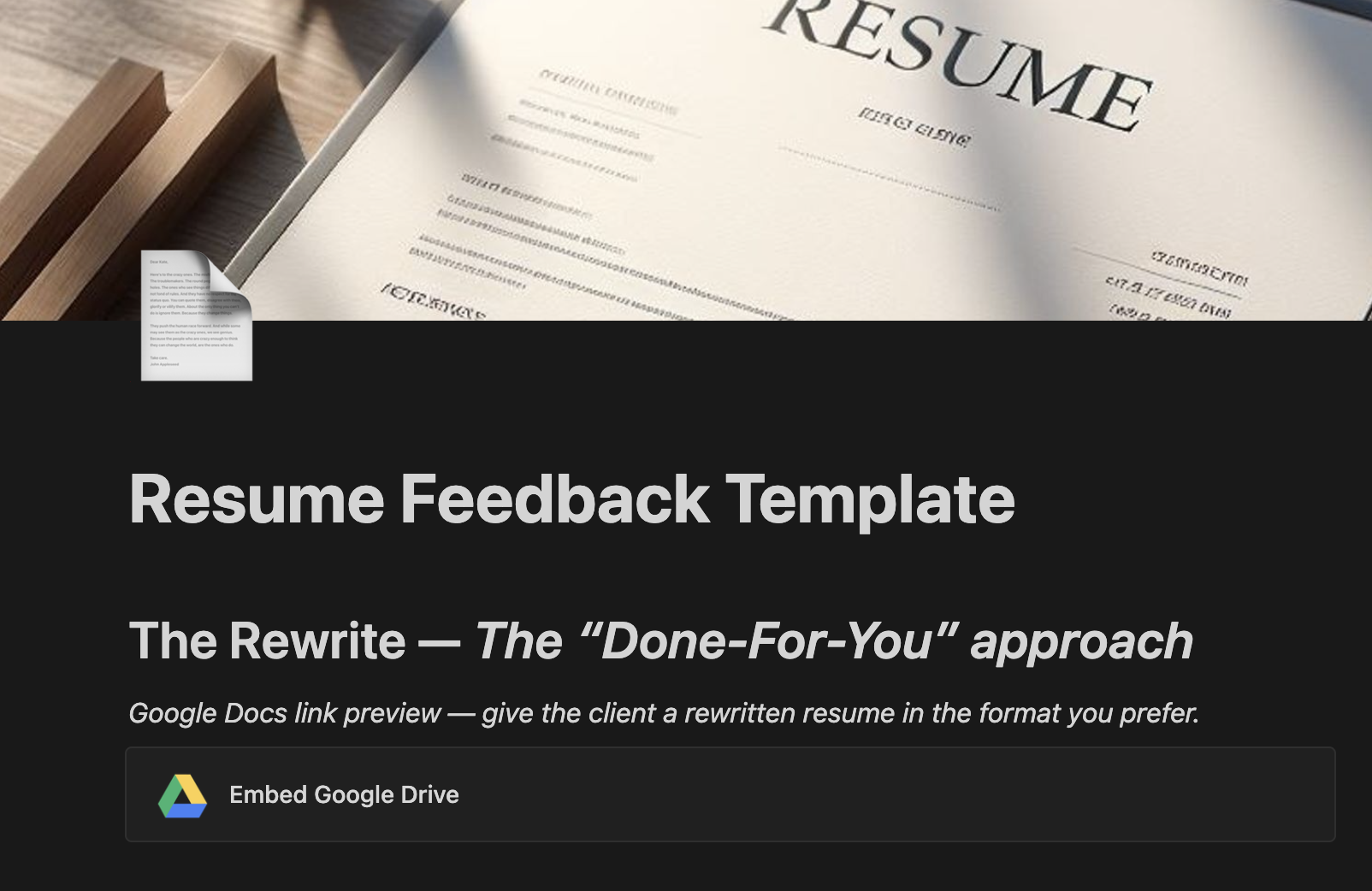 Resume Feedback Template preview